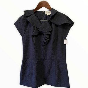 Charlotte Brody Size S Ruffle Neck Scoop Scoop